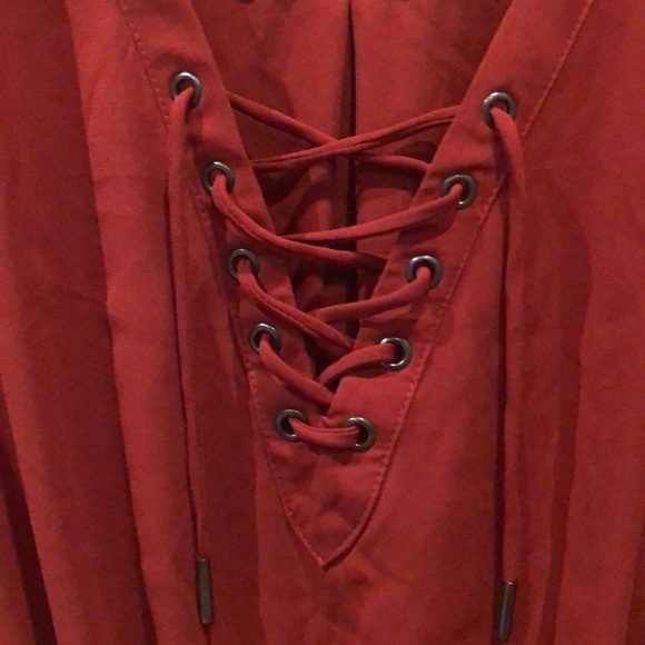 Mossimo Laceup Front Dress Rust Color Size Medium - Picture 3 of 6